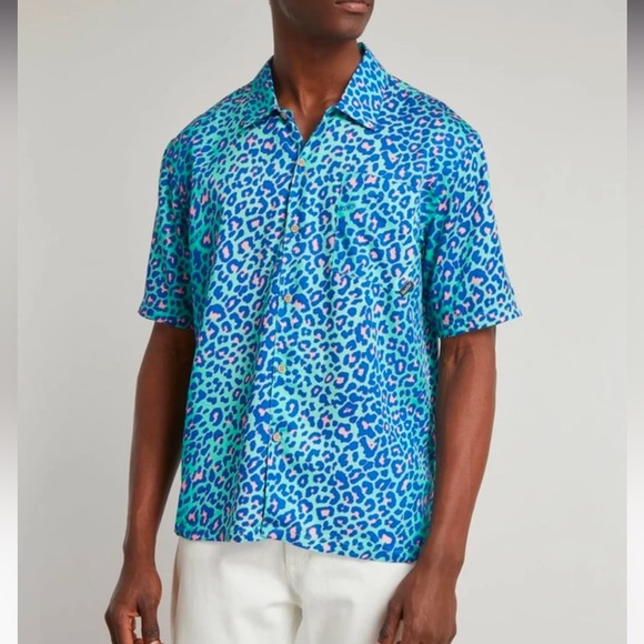 BOARDIES
Lime Leopard Short Sleeve Shirt/ Small - Picture 1 of 5